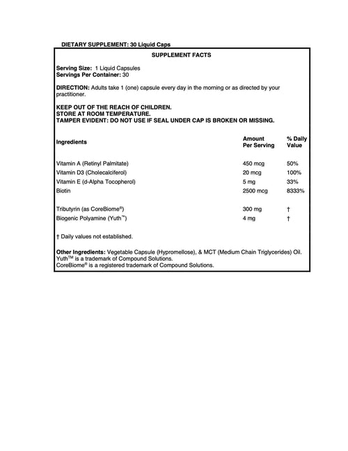 Ingredients Chart for Digestive Health Supplement